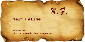 Mayr Fatime névjegykártya